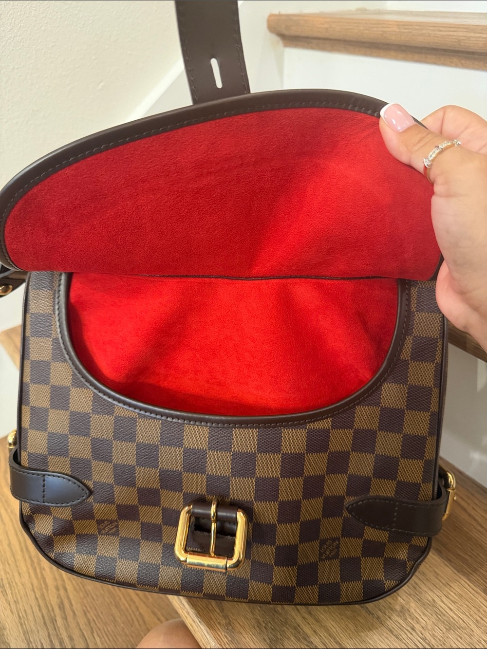 LV BUCKLE BAG❤️DAMIER EBENE LOUIS VUITTON TOTE SHOULDER BAG ZIPPER LV JACKIE BAG - Picture 7 of 17